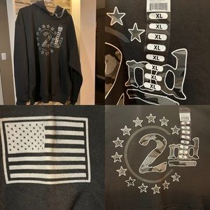 Patriotic American Pride 2nd Amendment Men’s XL Sweatshirt Black & Gray